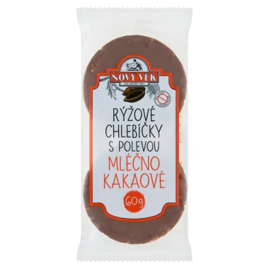 Nový Věk rýžové chlebíčky s polevou mléčno-kakaové 60 g