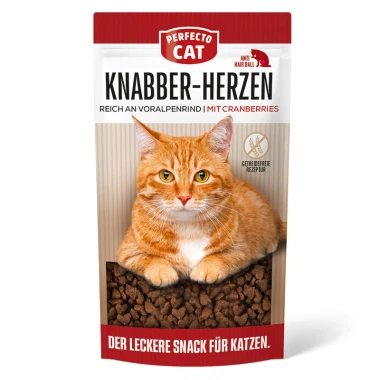 Perfecto Cat Hearts Anti-Hairb. hovězí maso 50 g