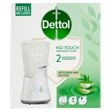 Dettol Bezdotykový dávkovač mýdla + tekuté mýdlo aloe a bambus 250ml