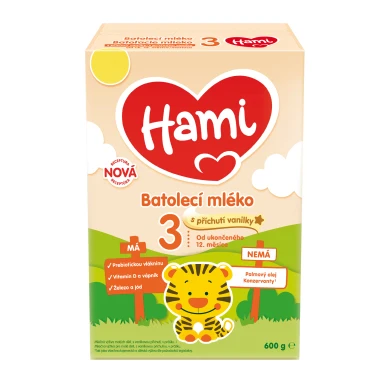 HAMI 3 batolecí mléko s příchutí vanilky 600g
