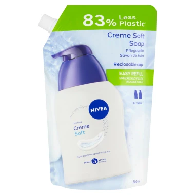 Nivea Creme Soft Krémové tekuté mýdlo náhradní náplň 500ml