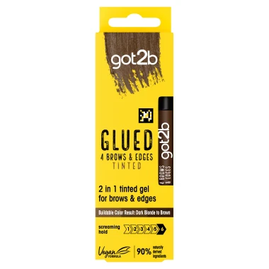 got2b Glued 4 Brows & Edges Tinted barevný gel na obočí a baby vlásky 2 v 1 Hnědý 16ml