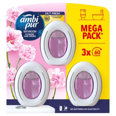 Ambi Pur Bathroom Flowers and Spring Osvěžovač vzduchu 3 x 8 ml