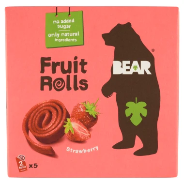 BEAR Fruit Rolls jahoda ovocné rolované plátky 5 x 20g