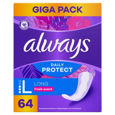 Always Daily Protect Long Intimky se svěží vůní Intimky 64 ks