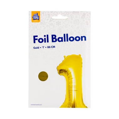 PD Party Fóliový balónek č. 1 zlatá, 86 cm