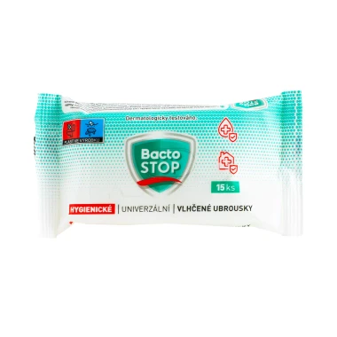 BactoSTOP Hygienické vlhčené ubrousky 15 ks