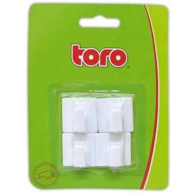 Toro Háček samolepící plastový hranatý 4ks 3x3cm plast