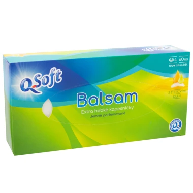 Q-Soft Kapesníky 4vrstvé s balzámem 60 ks