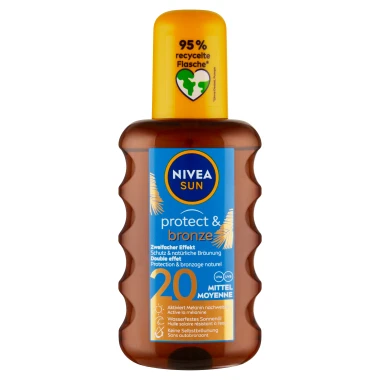 Nivea Sun Protect & Bronze Olej na opalování ve spreji podporující zhnědnutí OF 20 200 ml