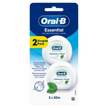 Oral-B Essential Zubní nit voskovaná s mátovou příchutí 2 × 50 m
