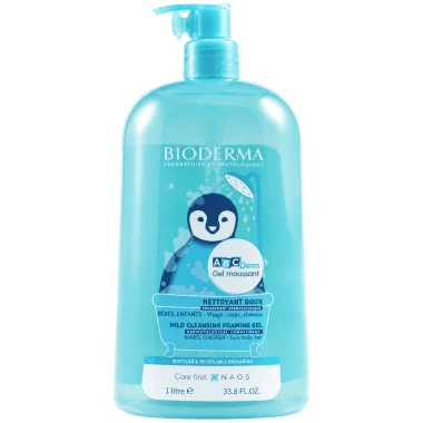 Bioderma ABCDerm Foaming Gel dětský sprchový gel na tělo a vlasy 1 l