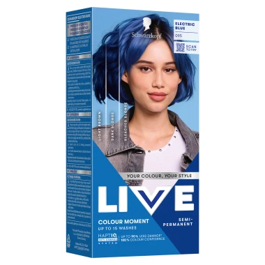 Schwarzkopf Live Colour Moment Semi-Permanent barva na vlasy 095 jiskřivě modrá