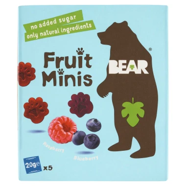 BEAR Fruit Minis malina a borůvka 5 x 20g
