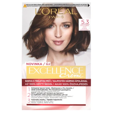 L'Oréal Paris Excellence Créme permanentní barva na vlasy 5.3 světle hnědá zlatá