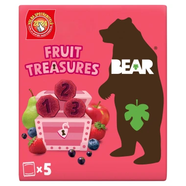BEAR Fruit Treasures Berry jahoda a borůvka 5 x 20g