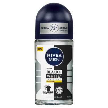 Nivea Black & White Invisible Epic Night Kuličkový antiperspirant 50 ml