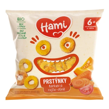 HAMI BIO prstýnky Mrkev a rajče-dýně 20 g