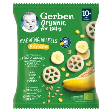 GERBER Organic BIO chewing wheels křupavá kolečka s banánem 28g