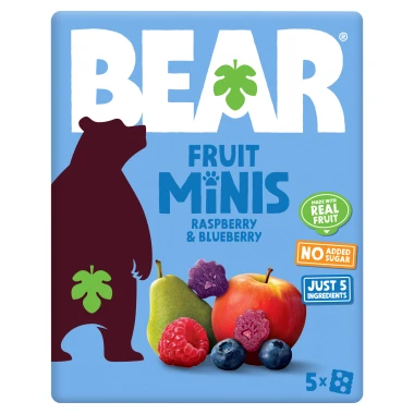 BEAR Fruit Minis malina a borůvka 5 x 20 g