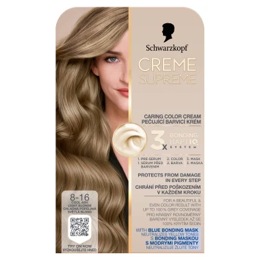 Schwarzkopf Creme Supreme Pečující barvicí krém 8-16 chladná popelavá světlá blond