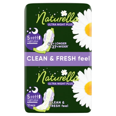 Naturella Ultra Night Plus Hygienické vložky s křidélky, velikost 5, 12 ks