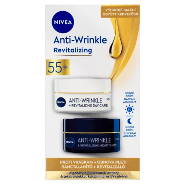 Nivea Obnovující denní a noční krém proti vráskám 55+ 2 x 50ml