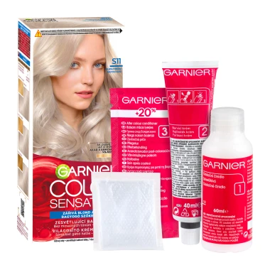 Garnier Color Sensation permanentní barva na vlasy S11  oslnivá stříbrná, 60+40+10ml