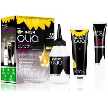 Garnier Olia permanentní barva na vlasy 9.11 Metalická stříbrná, 60+60+54ml