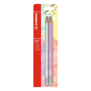 STABILO Swano Pastel grafitová tužka HB s pryží 4 ks