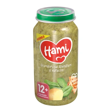 HAMI masozeleninový příkrm Brambory se špenátem a kuřecím 250 g