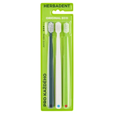 HERBADENT ORIGINAL ECO 3 Tripplepack Zubní kartáček extra měkký