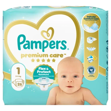 Pampers Premium Care, vel. 1, 26 ks