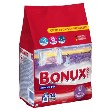 Bonux Prací prášek na barevné prádlo Caring Lavender 3v1 18 PD