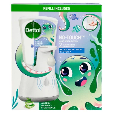 Dettol Bezdotykový dávkovač mýdla + tekuté mýdlo dobrodruh 250ml