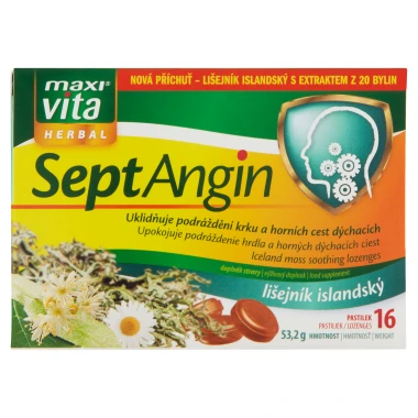 Maxi Vita Herbal SeptAngin lišejník islandský 16 pastilek 53,2g