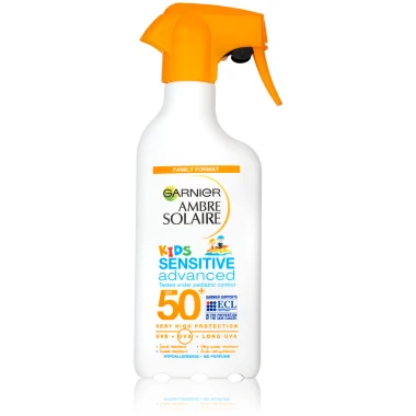 Garnier Ambre Solaire Sensitive Advanced Kids Ochranný sprej pro citlivou pokožku SPF50+ 270 ml