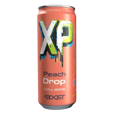 XP Boost Nealkoholický sycený nápoj Peach drop 330 ml