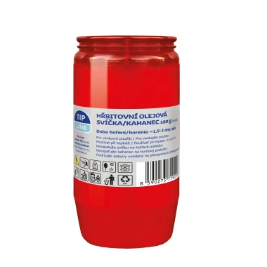 Tip Line hřb.svíčka olej. 120g červená