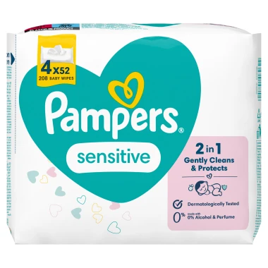 Pampers Sensitive Baby Čisticí ubrousky 208 ks