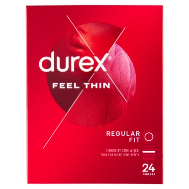 Durex Feel Thin Regular Fit Kondomy 24 ks