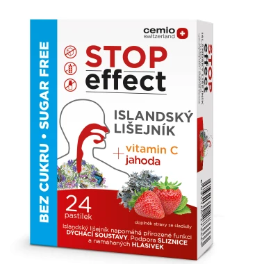 Cemio STOP Effect Islandský lišejník + vitamin C bez cukru 24 tablet