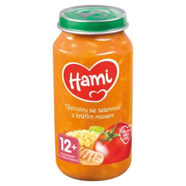 Hami Masozeleninový příkrm Těstoviny se zeleninou a krůtím masem 12+ 250 g