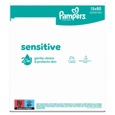 Pampers Sensitive Baby Čisticí ubrousky 1200 ks