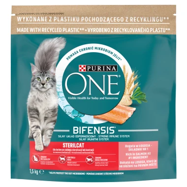Purina ONE Bifensis Sterilised granule pro kočky losos 1,5kg