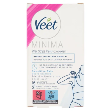Veet Minima Voskové pásky pro bikiny a podpaží pro citlivou pokožku 16 ks