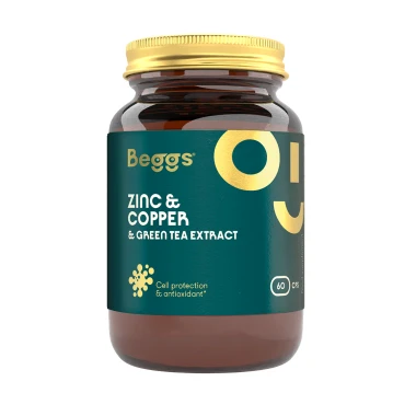 Beggs Zinek, měď, zelený čaj 60 kapslí