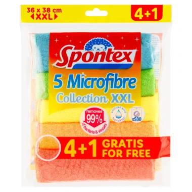 Spontex Hadříky z mikrovlákna XXL 4 + 1 ks