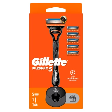 Gillette Fusion5 UEFA Champions League Special Edition Pánský holicí strojek + 5 náhradních hlavic + stojan