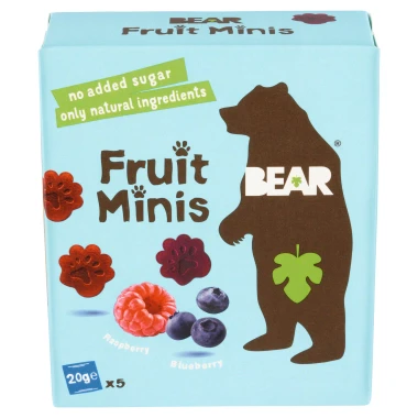 BEAR Fruit Minis malina a borůvka 5 x 20 g